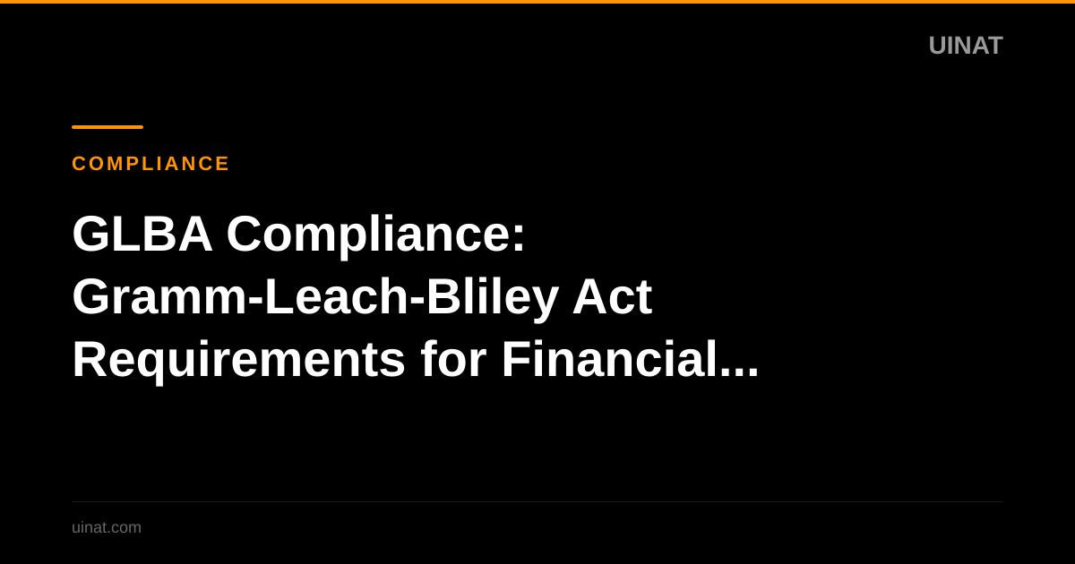 GLBA Compliance: Gramm-Leach-Bliley Act Requirements for Financial Institutions