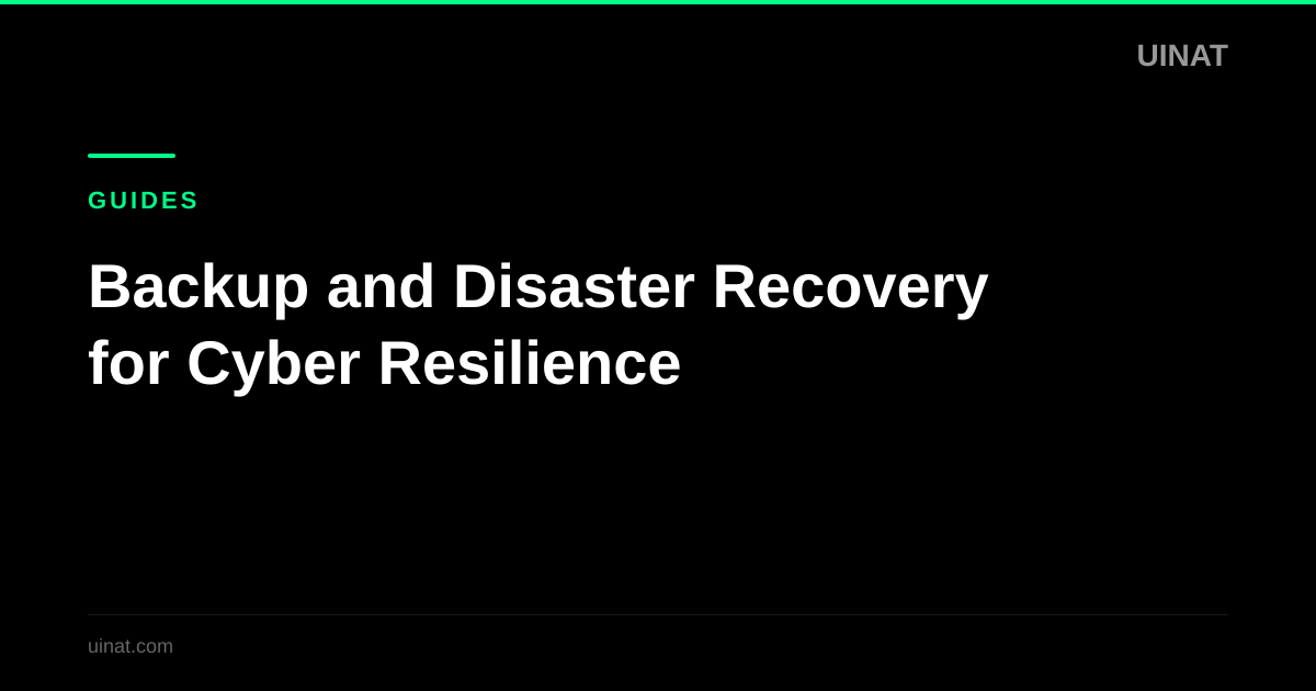 Backup and Disaster Recovery for Cyber Resilience