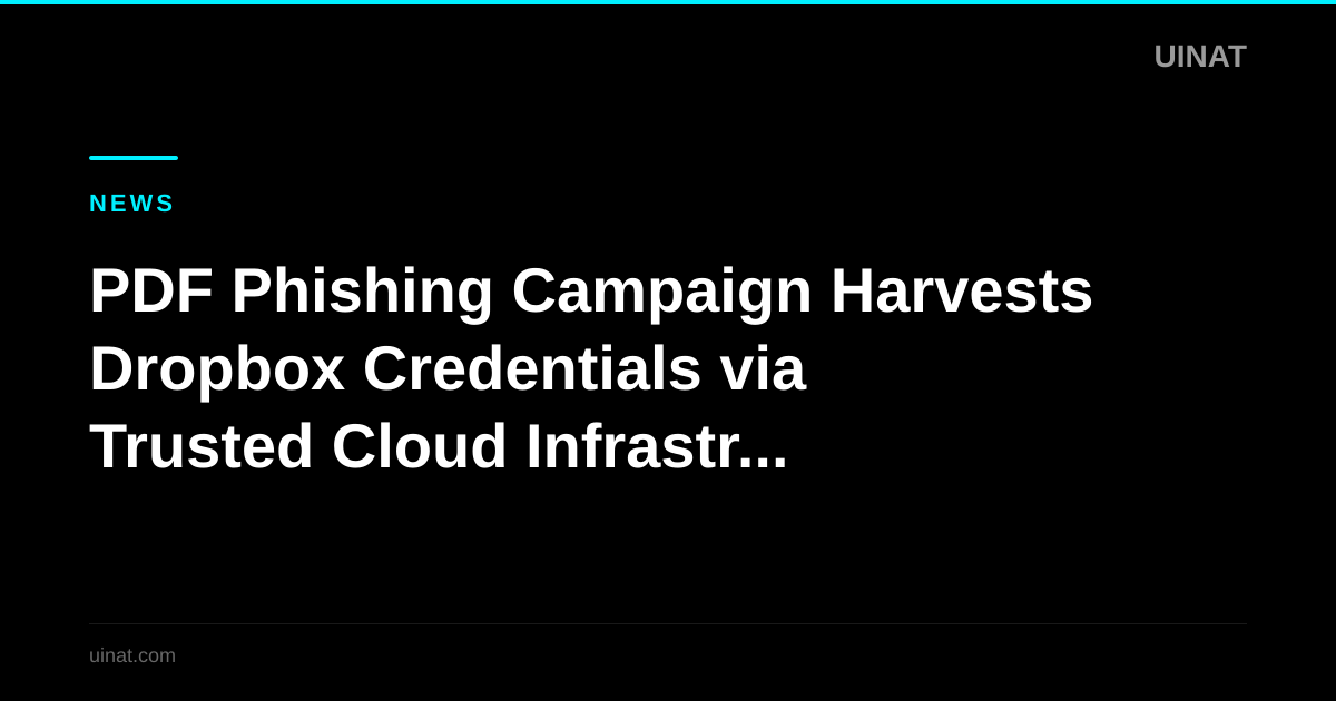 PDF Phishing Campaign Harvests Dropbox Credentials via Trusted Cloud Infrastructure