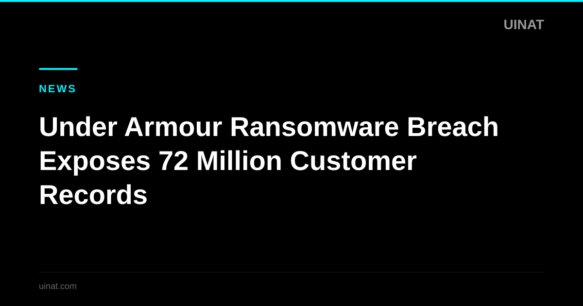 Under Armour Ransomware Breach Exposes 72 Million Customer Records