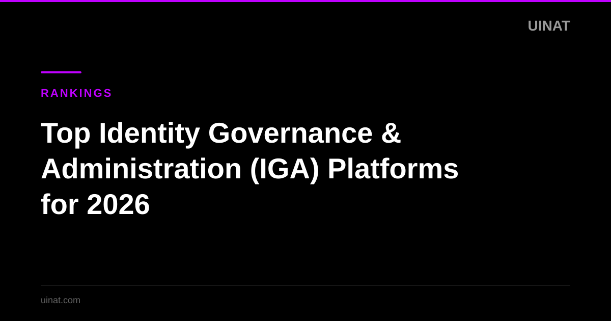 Top Identity Governance & Administration (IGA) Platforms for 2026